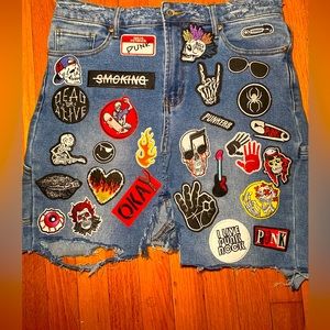 Customized denim skirt made by me.